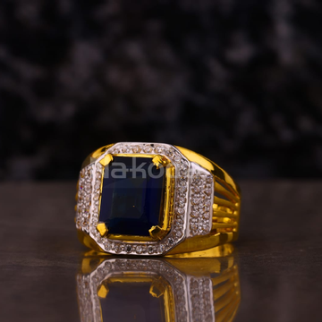 916 Gold Hallmark Men's Designer Solitaire Ring MS...