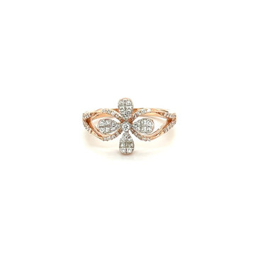 Four Petal Diamond Ring for Women in 0.41 cts