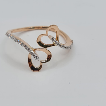 18k rose gold Heart fancy ring by Sangam Jewellers