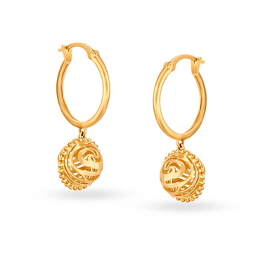916 Yellow Gold Classic Design Earrings