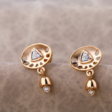 18CT  Rose Gold Designer Hallmark Ladies Earring R...