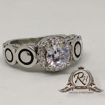 92.5 silver white stone daimond gents ring rh-Gr96...