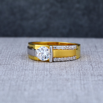 Mens designer 916 solitaire engagement gold ring -...