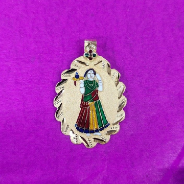 Gold Majisa (Bhatiyani) Maa Mina Pendant by Saurabh Aricutting