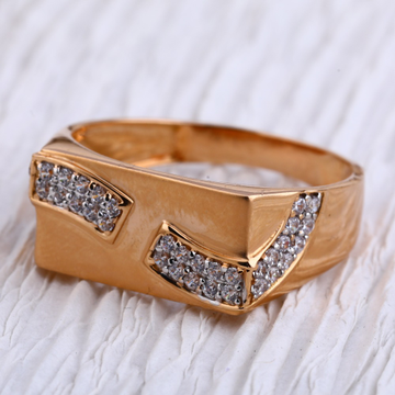 750 Rose Gold Hallmark fancy Mens Ring RMR88