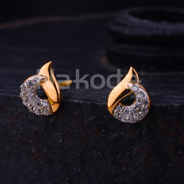 750 Rose Gold CZ Ladies Delicate Earrings RE310