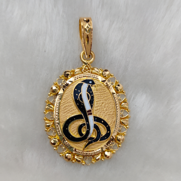 916 gold fancy  goga maharaj meenakari pendant