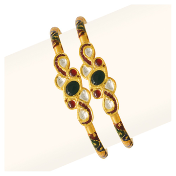916 Gold Single Pipe Manka Modhiya Copper Kadli RJ... by Ruchit Jewellers