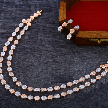 750 Rose Gold Cz Gorgeous  Necklace RN145