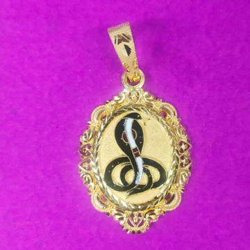 916 Goga Maharaj oval shape Gold Mina pendant by Saurabh Aricutting