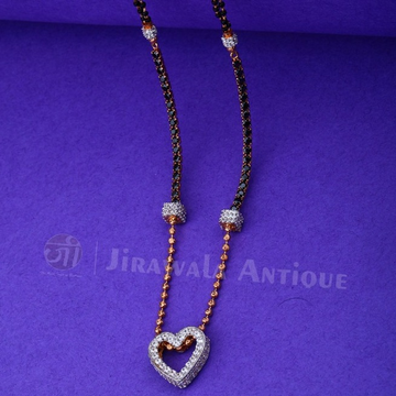 916 gold diamond heart design mangalsutra