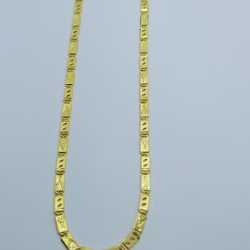 22k Yellow Gold Elegant hollow navabi chain by Suvidhi Ornaments