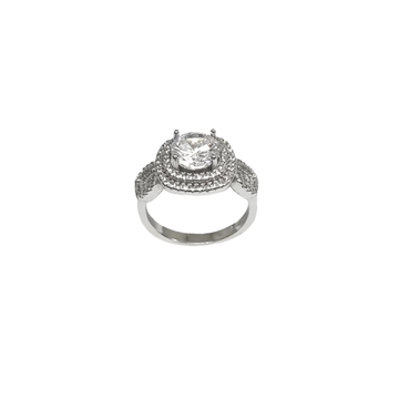 Beautiful Diamond Ring In 925 Sterling Silver MGA...
