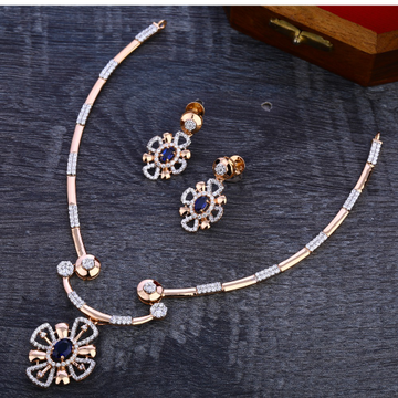 750 rose gold hallmark necklace set rn295