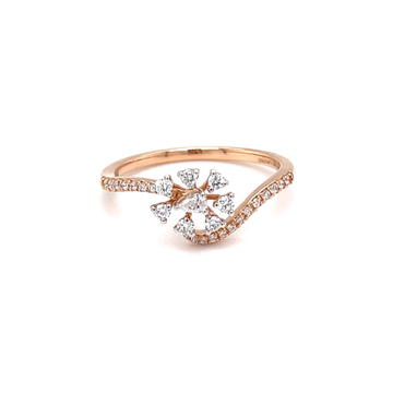 Daily wear fancy diamond ring in hallmark rose gol...
