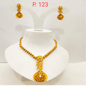Traditional Gold Plated Flower work Design Necklac...