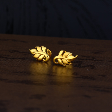 Ladies 22K Gold Fancy Plain Earring -LPE150