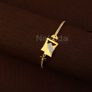 750 Gold CZ Hallmark Ladies Kada Bracelet LKB206