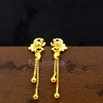 916 Gold CZ Delicate Ladies Plain Earrings LPE369