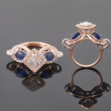 18kt designer diamond unique colour stone rings by 