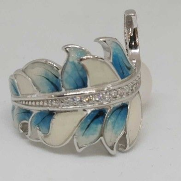 925 Sterling Silver Pearl Leaf Deg Ladies Ring by 