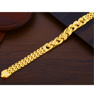 916 Gold Plain Stylish Hallmark Men's Bracelet MPB...