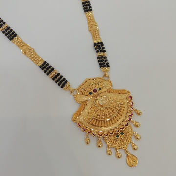 916 gold yellow antique long mangalsutra by 