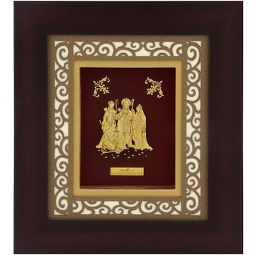 Ram darbar carving frame in 24k gold mga-age0247