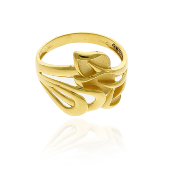 the Doubly leaf Casting Gold Ring