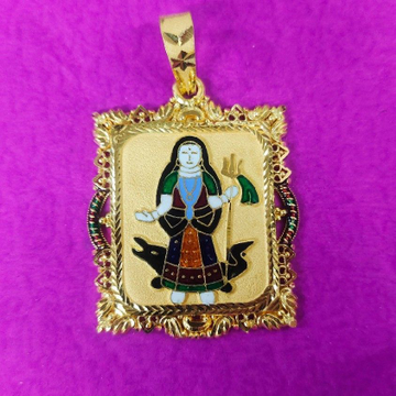 916 gold khodiyar ma mina pendant by Saurabh Aricutting