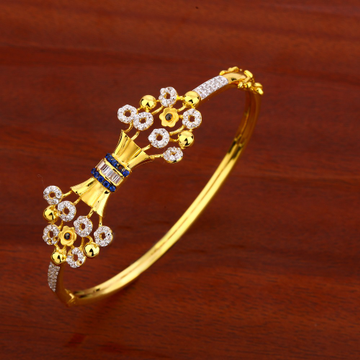 750 Gold CZ Ladies Gorgeous Kada Bracelet LKB117