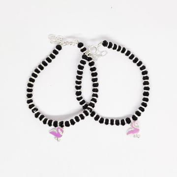 925 silver Deck black beads baby bracelet by Veer Jewels