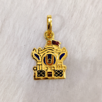 916 Gold Aksharderi Minakari Pendant