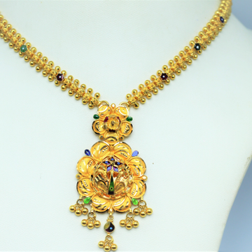 22kt gold Meena work necklace by 