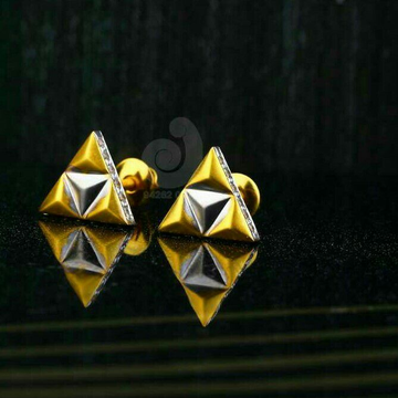 18ct Tringal Shaped Cz Gold Tops