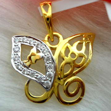 916 gold cz diamond  Butterfly pattern pendant