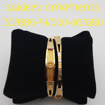 22 kt 916 bangle design kada by Saideep Jewels