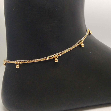 925   Silver Double Line Rose Gold Plated Payal /... by 