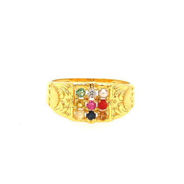 Buy 22K Gold Indian Navratan Ring With Enamel and All Natural Gemstones navratna  Ring Online in India - Etsy