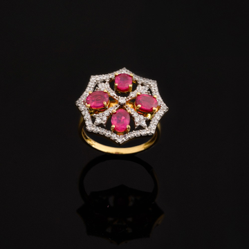 18kt floral ruby ring by 