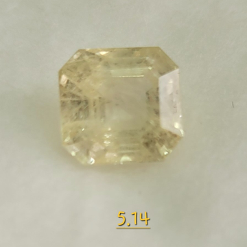 5.14ct square shape yellow pukhraj KBG-YS02 by 