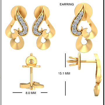 22KT Yellow Gold Detachable  Earrings For Women