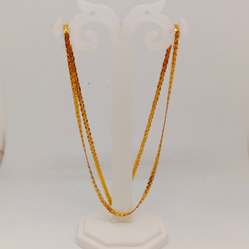 Gold plain patti chain by Ghunghru Jewellers