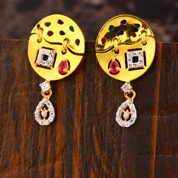 916 Gold CZ classic Ladies Earring LFE417