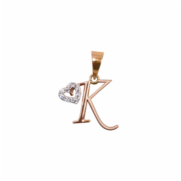 'K' Alphabet 18k Rose Gold Pendant