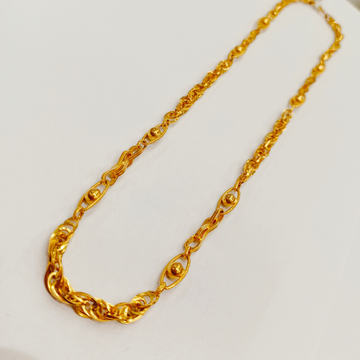 Gold hollow chain 22k hallmark by Ghunghru Jewellers