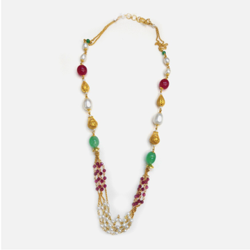 22KT Gold Antique Colour Stone Mala RHJ - 4804