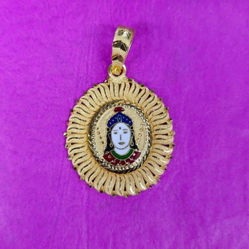 916 Gold Flower Shape Chehar Ma Mina Pendant by Saurabh Aricutting