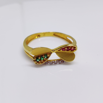916 gold double heart shape green and red colour d... by 