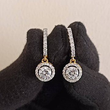 925 silver drizzle drop round cut halo earrings